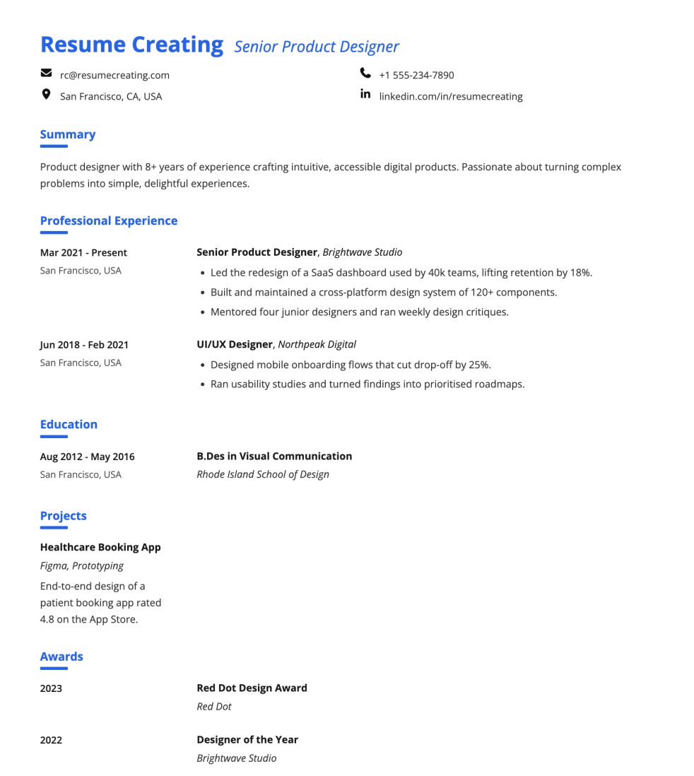 Emerald Accent resume template
