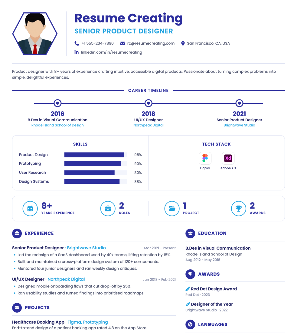 Infographic Pro resume template preview